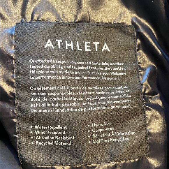 NWT Athleta | Aire Puffer Parka | Black | SPetite - Picture 7 of 12